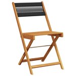 vidaXL Ensemble de bistro 3 Pièces noir polypropylène et bois massif