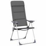 vidaXL Chaise de camping lot de 2 Gris 58x69x111 cm Aluminium