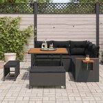 vidaXL Ensemble de canapé de jardin 8 Pièces Noir polyrotin
