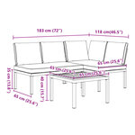 vidaXL Salon de jardin 3 Pièces avec coussins noir aluminium