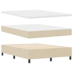 vidaXL Lit à ressorts avec matelas crème 140x200 cm en tissu