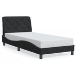 vidaXL Cadre de lit avec LED sans matelas noir 90x200 cm velours