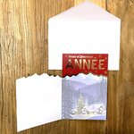 Carte dorée bonne année meilleurs vœux avec enveloppe collage étoile relief 3d