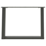 vidaXL Pieds de table basse en U 2 pièces Anthracite 60 x (42-43) cm Acier