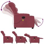 vidaXL Fauteuil de massage inclinable électrique Rouge bordeaux Tissu