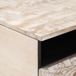 vidaXL Table basse Blanc 80 x 54 x 40 cm Bois de mangue massif