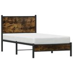 vidaXL Cadre de lit en métal sans matelas chêne fumé 80x200 cm