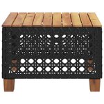 vidaXL Table de jardin noir 55x55x36 cm résine tressée et bois acacia