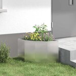 vidaXL Jardinière d'Angle Argent 45 x 45 x 35 cm Acier inoxydable