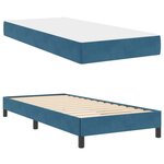 vidaXL Lit à ressorts avec matelas Bleu foncé 100 x 200 cm tissu