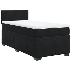 vidaXL Sommier à lattes de lit avec matelas Noir 90x190 cm Velours