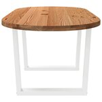 vidaXL Table à manger marron clair bois de chêne massif ovale