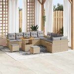 vidaXL Ensemble de canapé de jardin 13 Pièces Beige et Gris clair