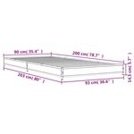 vidaXL Cadre de lit chêne sonoma 90x200 cm bois d'ingénierie et métal