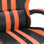vidaXL Chaise de jeu pivotante repose-pied Noir et orange Similicuir