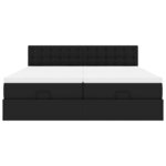 vidaXL Lit ottoman avec matelas & LED Noir 160x200cm similicuir