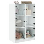 vidaXL Buffet haut avec portes blanc 68x37x109 cm bois d'ingénierie