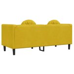 vidaXL Canapé avec coussins 2 places jaune velours