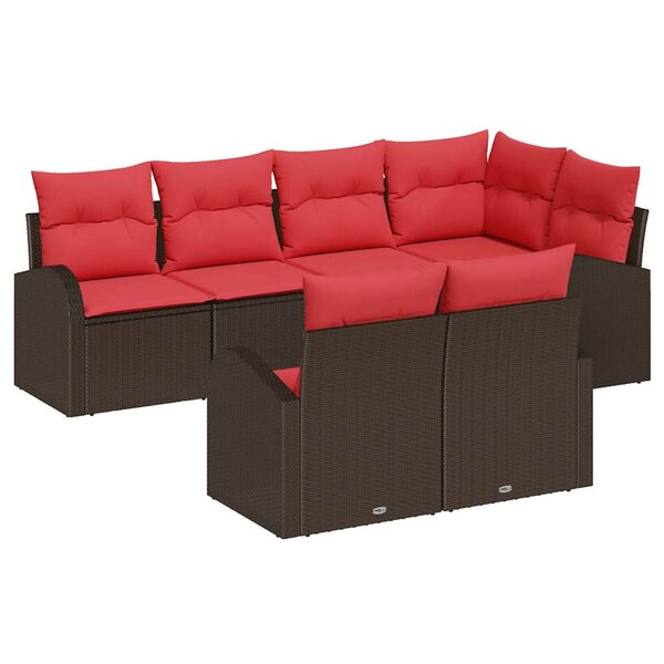 vidaXL Ensemble de canapé de jardin Marron polyrotin