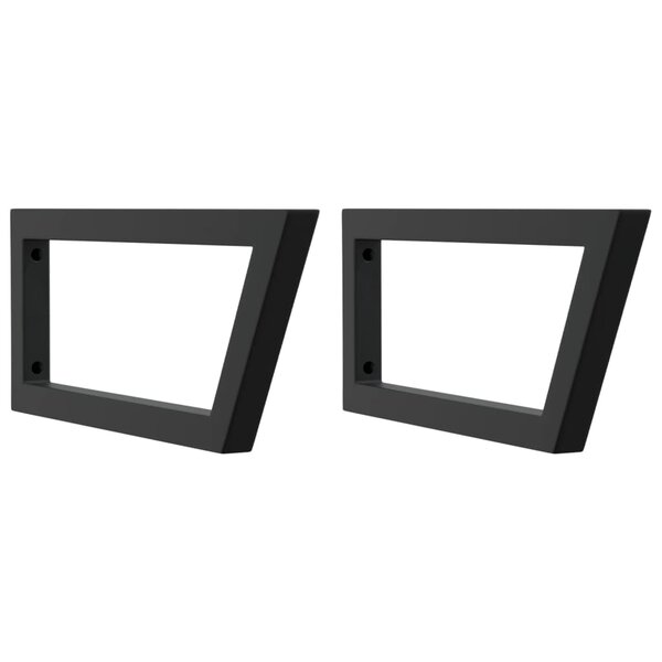 vidaXL Supports d'étagères pour lavabo 2 Pièces noir trapèze acier