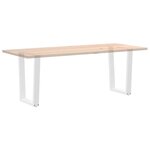 vidaXL Pieds de table à manger en forme de V  2 pièces  blanc  70 x (72-73 3) cm  acier
