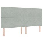 Lit Box Spring avec Matelas Gris clair 200x200 cm Velours