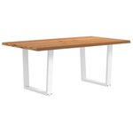 vidaXL Table à manger avec bord naturel 180x100x74cm bois massif chêne