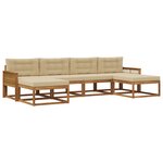 vidaXL Ensemble de canapés d'extérieur 6 pc Naturel et Beige