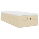 vidaXL Cadre de lit ottoman avec matelas crème 90x200 cm tissu