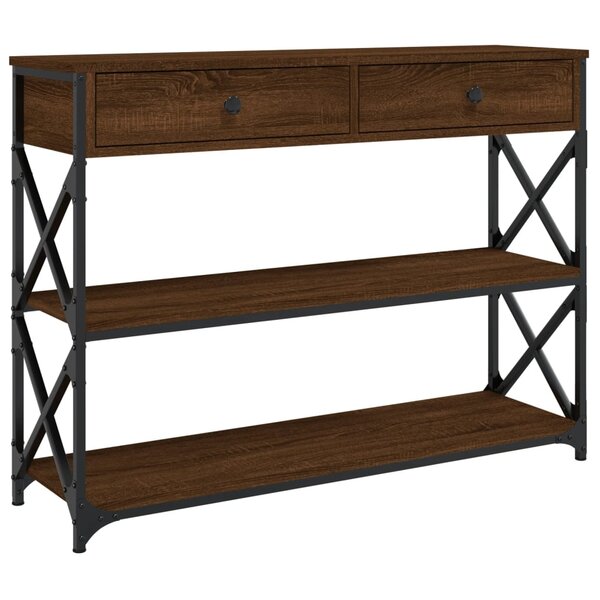 vidaXL Table console chêne marron 100x28x75 cm bois d'ingénierie