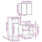 vidaXL Ensemble de meubles de salle de bain 3 Pièces Sonoma gris