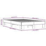 vidaXL Cadre de lit sans matelas chêne fumé 120x200 cm