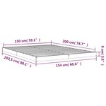 vidaXL Cadre de lit sans matelas 150x200 cm bois massif de pin