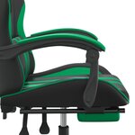 vidaXL Chaise de jeu avec repose-pied Noir et vert Similicuir