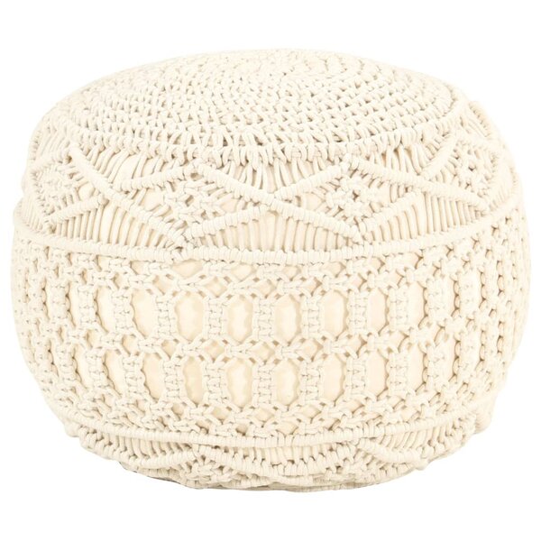 vidaXL Pouf fait à la main en macramé 45x30 cm Coton