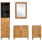 vidaXL Ensemble de mobilier de salle de bain avec tiroir 4 Pièces Marron