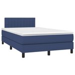 vidaXL Sommier à lattes de lit avec matelas LED Bleu 120x200 cm Tissu
