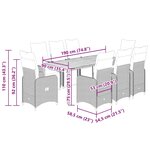 vidaXL Ensemble de bistro de jardin 9 Pièces coussins noir poly rotin