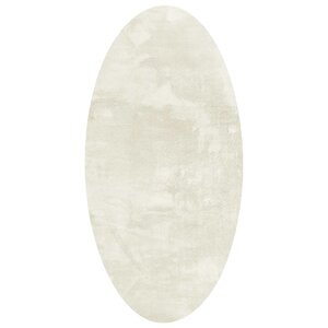 vidaXL Tapis de surface ovale HUARTE Crème 80 x 150 cm 100  Polyester