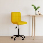 vidaXL Chaise pivotante de bureau Jaune moutarde Velours