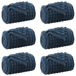 vidaXL Couvertures à jeter 6 Pièces Bleu marine 150 x 130 cm Toison