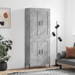 vidaXL Buffet haut Gris béton 69 5x34x180 cm Bois d'ingénierie