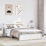 vidaXL Cadre de lit avec tête de lit sans matelas blanc 140x190 cm