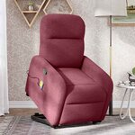 vidaXL Fauteuil inclinable de massage Rouge bordeaux Tissu
