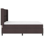 vidaXL Lit à ressorts avec matelas Marron foncé 160 x 200 cm tissu
