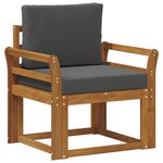 vidaXL Canapé d’extérieur Bois d'acacia massif et polyester Naturel