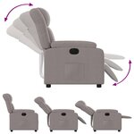 vidaXL Fauteuil inclinable électrique Taupe Tissu