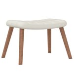 vidaXL Chaise à bascule avec repose-pied Blanc crème Velours