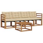 vidaXL Ensemble de canapés d'extérieur 5 pc Naturel et Beige