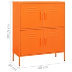 vidaXL Armoire de rangement Orange 80x35x101 5 cm Acier